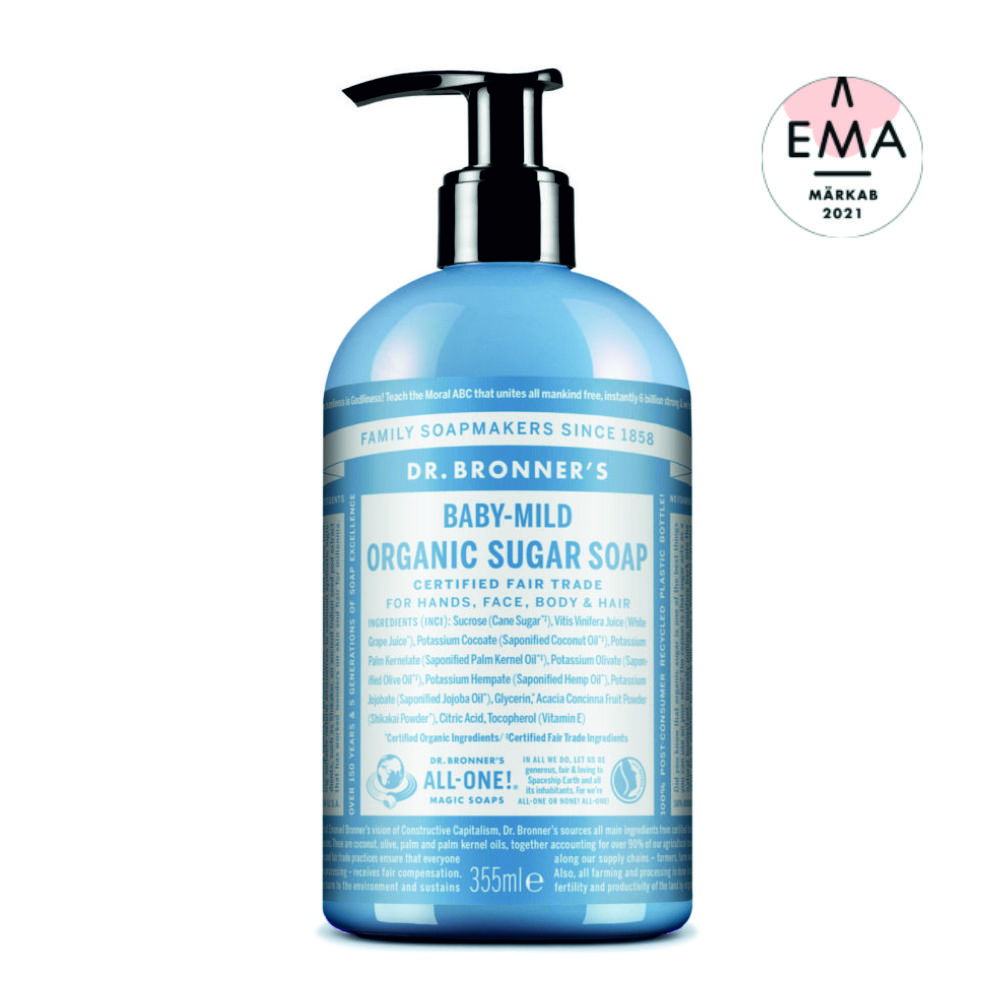 Dr. Bronner´s BabyMild AllOne Organic Sugar Soap Pisielu epood